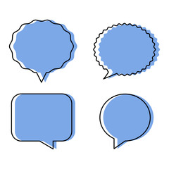 set of flat design speech bubbles