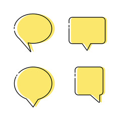 set of flat design speech bubbles