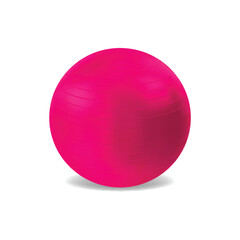 Realistic Detailed 3d Red Pilates Ball Fitball Isolated on a White Background. Vector illustration of Sport Ball