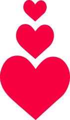 Three transparent heart shapes for Valentine's Day