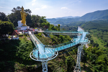 Aerial view of the Skywalk in Chiang Khan, Thailand