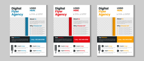 Business flyer collection, corporate poster, flyer bundle, flyer brochure design, annual report, proposal, leaflet, company profile, digital marketing poster and a4 layout with mockup