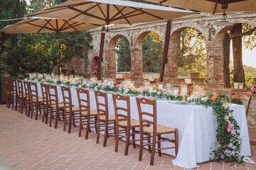 Wedding table in the garden
