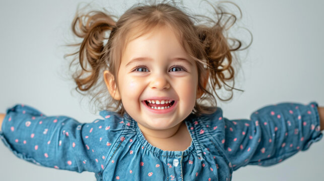 Happy Child Portrait Neutral Background