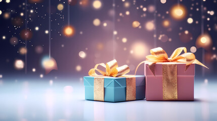 Gift box background with copy space for Christmas gifts, holidays or birthdays