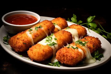 fried mozzarella cheese sticks breaded