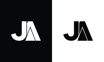 Letter JA Logo, ja logo icon vector - obrazy, fototapety, plakaty