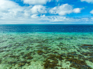Naklejka na ściany i meble Taha'a paradise by drone, French Polynesia