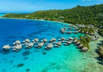 Fototapete Bora Bora, Französisch-Polynesien Bora Bora paradise by drone, French Polynesia