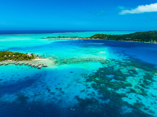 Bora Bora paradise by drone, French Polynesia