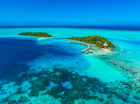 Bora Bora paradise by drone, French Polynesia