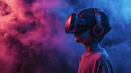 Obraz premium Exploring Virtual Horizons: Vision through the VR Headset