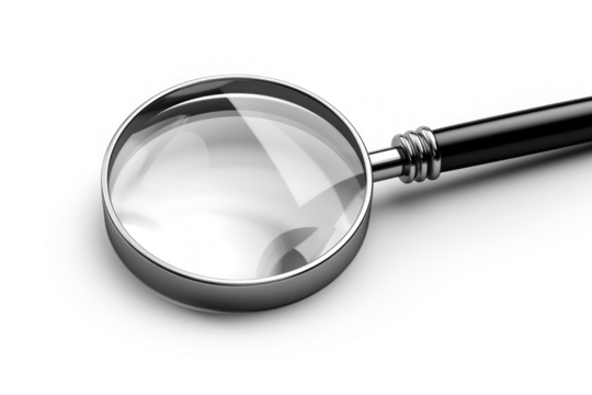 office document magnifier isolated on transparent background, png