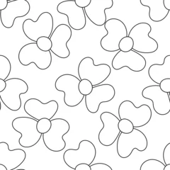 Keuken spatwand met foto easter flowers vector plant pattern line doodle © Kristina