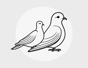 Wedding Dove Cartoon Colored Clipart Illustration