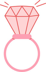 Diamond ring icon on white background. Jewelry vector illustration. Valentine's day