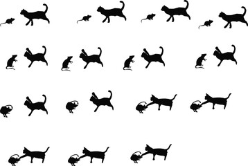Cat slap rat image sequence for animation.