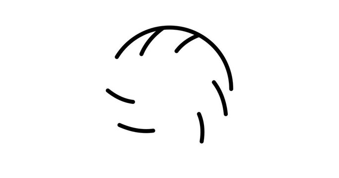 volleyball animated outline icon with alpha channel. volleyball 4k video animation for web, mobile and ui design