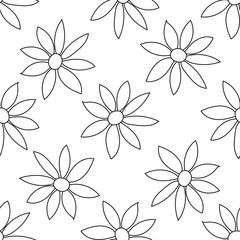 easter flowers vector plant pattern line doodle