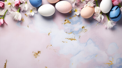 Happy Easter.Congratulatory easter background, generative ai	
 - obrazy, fototapety, plakaty