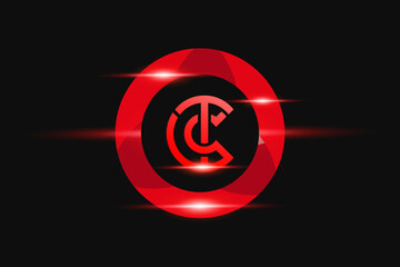 Fototapeta premium CT Red logo Design. Vector logo design for business.