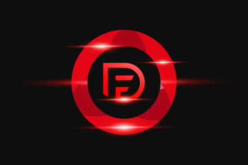 Fototapeta premium DF Red logo Design. Vector logo design for business.