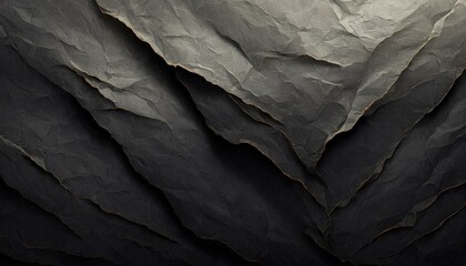 Black texture of rock, white blank crumpled paper texture, a surface that whispers tales of experience and resilience. offering an empty stage for the eloquence of your chosen text - obrazy, fototapety, plakaty