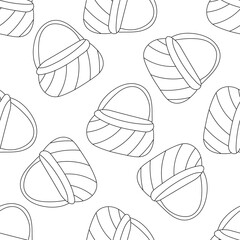 easter wicker basket hunting eggs pattern textile