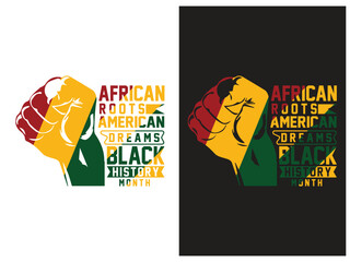 Black history month typography colorful vector design for print on demand, black history month