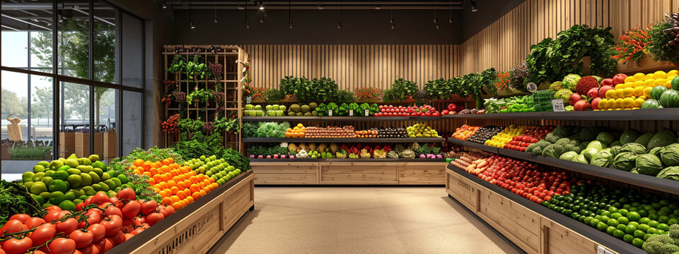 Image Of The Inside Of A Fruit And Vegetable Store