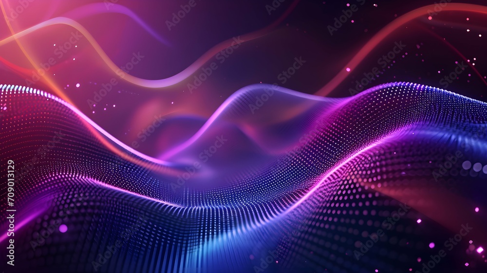 Poster futuristic abstract background with wave and light effect