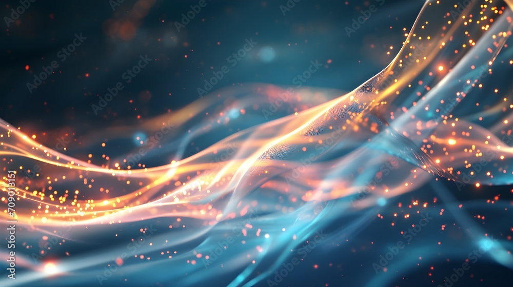 Canvas Prints futuristic abstract background with wave and light effect