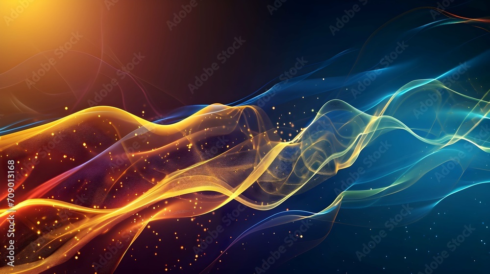 Wall mural futuristic abstract background with wave and light effect