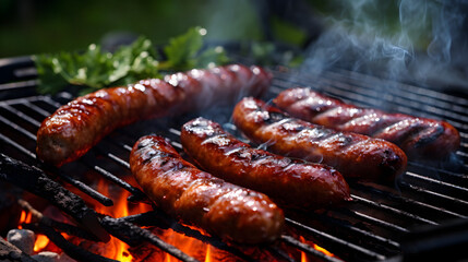 Sausage on a barbecue grill