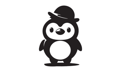 mascot penguin cute logo ,black and white bird penguin logo , penguin mascot logo