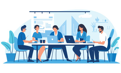  vector flat people on business teamwork illustration flat illustration