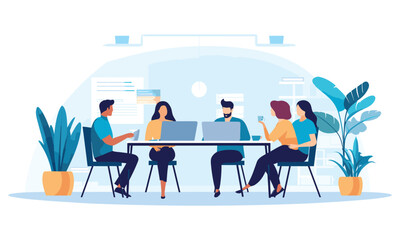 vector flat people on business teamwork illustration flat illustration