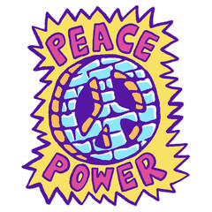 Peace power illustration in handrawn style