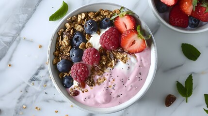 Berry Bliss Bowl: A Ready-Made Fitness Feast with Granola and Yogurt