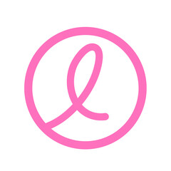 Pink ribbon curve in circle