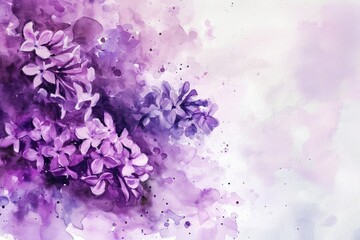 Mother's Day lilac flower background, copy space.