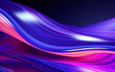 3d render, silver colored background abstract shapes glowing in the ultraviolet spectrum, curved neon lines. generative ai