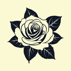 Vector hand drawn rose isolated on background