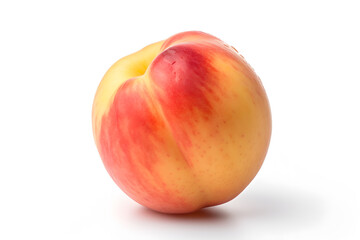 Ripe peach isolated on white background. Clipping path included.