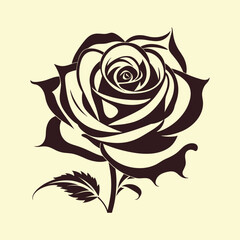 Vector hand drawn rose isolated on background
