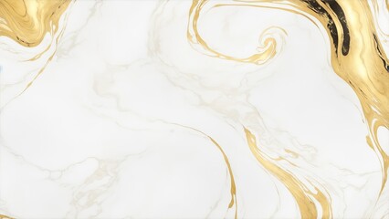 Abstract Cream white swirls gold marble ink painted texture luxury background