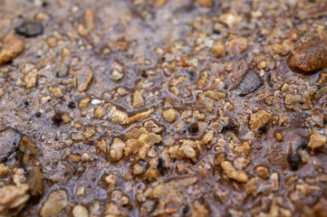 slag, dirt, scale from water, boiler cleaning. Close-up view, background
