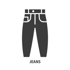 Jeans glyph icon. Female clothes vector symbol.