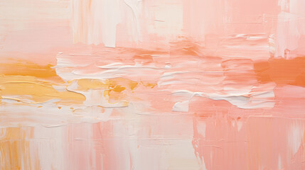 White pink oil paint background, texture of rough paintbrush strokes of peach color. Abstract...
