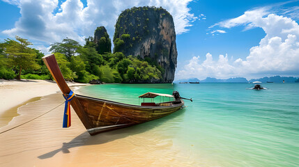 Thailand beach and boat